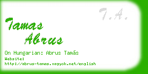 tamas abrus business card